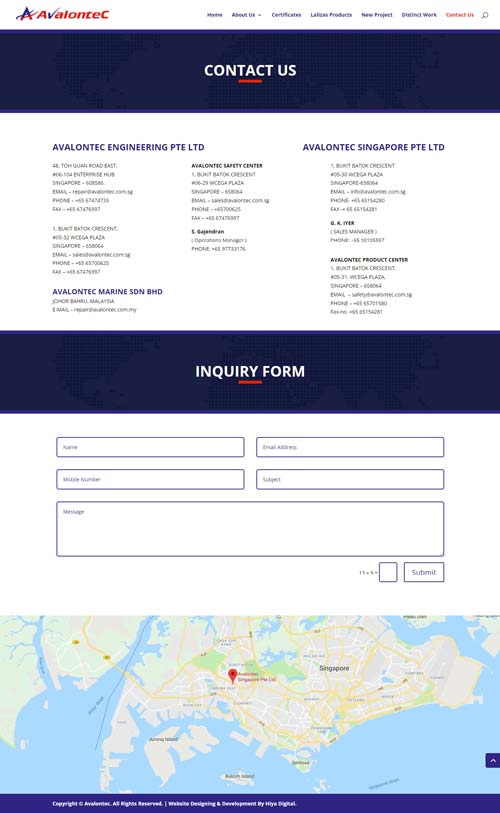 avalontec-contact Avalontec Singapore PTE. LTD., Avalontec Singapore