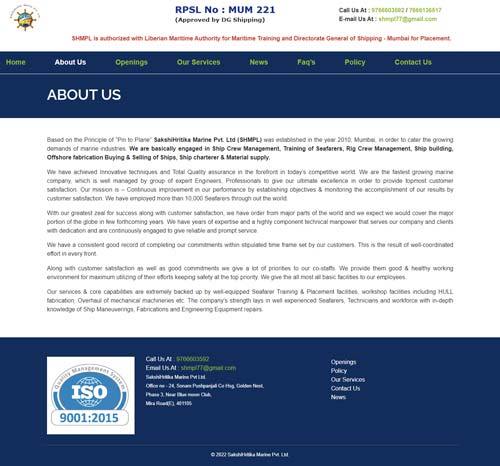 sakshihritikamarine-about Sakshihritika Marine Private Limited, Sakshihritika Marine Private Limited
